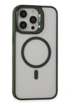 Mey İthalat®  iPhone 15 Pro Kılıf Roblox Lens Magsafe Standlı Kapak - Koyu Yeşil