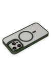 Mey İthalat®  iPhone 15 Pro Kılıf Roblox Lens Magsafe Standlı Kapak - Koyu Yeşil