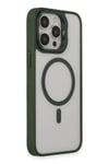 Mey İthalat®  iPhone 15 Pro Kılıf Roblox Lens Magsafe Standlı Kapak - Koyu Yeşil