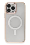 Mey İthalat®  iPhone 15 Pro Kılıf Room Magneticsafe Silikon - Pudra