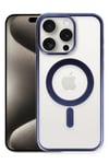 Mey İthalat®  iPhone 15 Pro Max Kılıf Erozi Magsafe Kapak - Lacivert