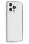 Mey İthalat®  iPhone 15 Pro Max Kılıf Metal Bumper Magneticsafe Kapak - Gri