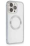 Mey İthalat®  iPhone 15 Pro Max Kılıf Metal Bumper Magneticsafe Kapak - Gri