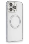 Mey İthalat®  iPhone 15 Pro Max Kılıf Metal Bumper Magneticsafe Kapak - Gri