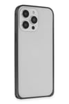 Mey İthalat®  iPhone 15 Pro Max Kılıf Metal Bumper Magneticsafe Kapak - Siyah