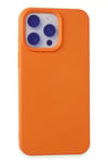 Mey İthalat®  iPhone 15 Pro Max Kılıf Nano içi Kadife Silikon - Turuncu