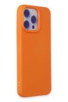 Mey İthalat®  iPhone 15 Pro Max Kılıf Nano içi Kadife Silikon - Turuncu