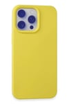 Mey İthalat®  iPhone 15 Pro Max Kılıf Nano içi Kadife Silikon - Sarı