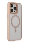 Mey İthalat®  iPhone 15 Pro Max Kılıf Roblox Lens Magsafe Standlı Kapak - Pudra