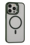 Mey İthalat®  iPhone 15 Pro Max Kılıf Roblox Lens Magsafe Standlı Kapak - Koyu Yeşil
