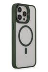 Mey İthalat®  iPhone 15 Pro Max Kılıf Roblox Lens Magsafe Standlı Kapak - Koyu Yeşil