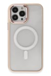 Mey İthalat®  iPhone 15 Pro Max Kılıf Room Magneticsafe Silikon - Pudra