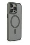Mey İthalat®  iPhone 15 Pro Max Kılıf Room Magneticsafe Silikon - Gri