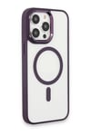 Mey İthalat®  iPhone 15 Pro Max Kılıf Room Magneticsafe Silikon - Derin Mor