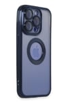 Mey İthalat®  iPhone 15 Pro Max Kılıf Slot Silikon - Lacivert