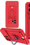 Mey İthalat®  iPhone 15 Pro Max Kılıf Zuma Kartvizitli Yüzüklü Silikon - Kırmızı