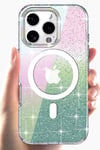 Mey İthalat®  iPhone 15 Pro Max Rasasi Simli Magsafe Kapak - Şeffaf