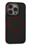 Mey İthalat®  iPhone 15 Pro Max Rocky Magsafe Kapak - Siyah-Kırmızı