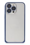 Mey İthalat®  iPhone 15 Pro Metal Bumper Mat Kapak - Lacivert