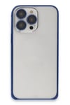 Mey İthalat®  iPhone 15 Pro Metal Bumper Mat Kapak - Lacivert