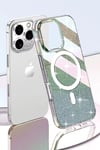 Mey İthalat®  iPhone 15 Pro Rasasi Simli Magsafe Kapak - Şeffaf