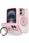 Mey İthalat®  iPhone 16 Banza Magsafe Standlı Kapak - Pembe