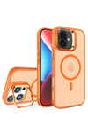 Mey İthalat®  iPhone 16 Flet Lens Magsafe Kapak - Turuncu