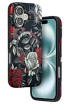 Mey İthalat®  iPhone 16 Flower Series Magsafe Kapak - Siyah