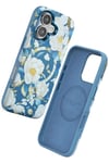 Mey İthalat®  iPhone 16 Flower Series Magsafe Kapak - Mavi