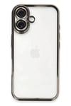 Mey İthalat®  iPhone 16 Kılıf  Lensli Silikon - Titanyum Gri