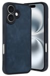 Mey İthalat®  iPhone 16 Kılıf Aras Deri Kapak - Lacivert