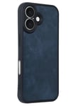 Mey İthalat®  iPhone 16 Kılıf Aras Deri Kapak - Lacivert