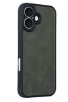 Mey İthalat®  iPhone 16 Kılıf Aras Deri Kapak - Koyu Yeşil