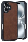 Mey İthalat®  iPhone 16 Kılıf Aras Deri Kapak - Taba