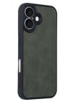 Mey İthalat®  iPhone 16 Kılıf Aras Deri Kapak - Koyu Yeşil