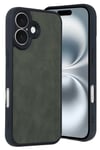 Mey İthalat®  iPhone 16 Kılıf Aras Deri Kapak - Koyu Yeşil