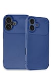 Mey İthalat®  iPhone 16 Kılıf Auto Focus Karbon Kapak - Lacivert