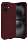 Mey İthalat®  iPhone 16 Kılıf Kelvin Kartvizitli Silikon - Bordo