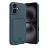 Mey İthalat®  iPhone 16 Kılıf Kelvin Kartvizitli Silikon - Koyu Yeşil