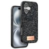 Mey İthalat®  iPhone 16 Plus Bright Simli Kapak - Siyah