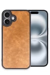 Mey İthalat®  iPhone 16 Plus Kılıf Aras Deri Kapak - Taba