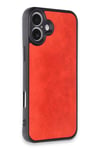 Mey İthalat®  iPhone 16 Plus Kılıf Aras Deri Kapak - Kırmızı