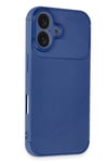Mey İthalat®  iPhone 16 Plus Kılıf Auto Focus Karbon Kapak - Lacivert