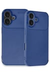 Mey İthalat®  iPhone 16 Plus Kılıf Auto Focus Karbon Kapak - Lacivert