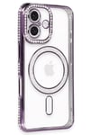 Mey İthalat®  iPhone 16 Plus Kılıf Joke Simli Magneticsafe Kılıf - Derin Mor