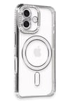 Mey İthalat®  iPhone 16 Plus Kılıf Joke Simli Magneticsafe Kılıf - Gri