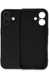 Mey İthalat®  iPhone 16 Plus Kılıf Nano içi Kadife Silikon - Siyah