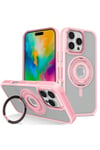 Mey İthalat®  iPhone 16 Pro Banza Magsafe Standlı Kapak - Pembe