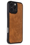 Mey İthalat®  iPhone 16 Pro Kılıf Aras Deri Kapak - Taba