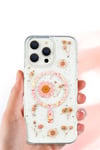 Mey İthalat®  iPhone 16 Pro Kılıf Daisy Simli Magsafe Kapak - Gümüş
